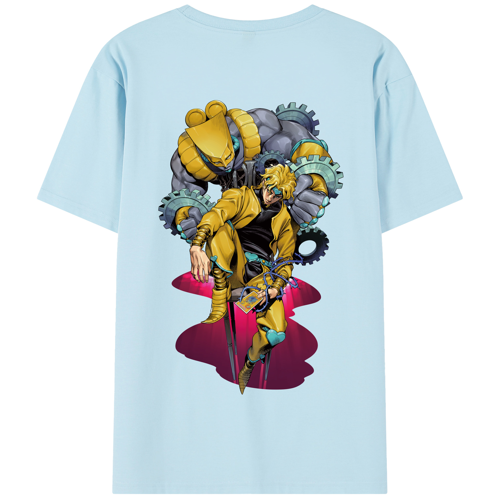 （画像用） ジョジョの奇妙な冒険 ディオ?ブランドー JoJo's Bizarre Adventure Dio Brando 綿100％半袖Tシャツ（背面プリント）